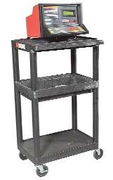 MTC25N MTC30N Three shelf service cart with top and middle storage trays and bottom flat