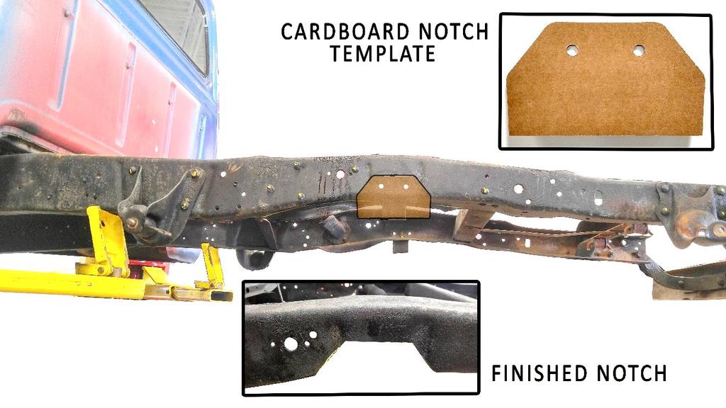 (Figure 4) After cutting the curled section and installing the notch your frame rail