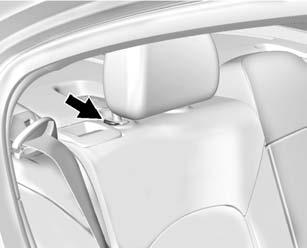 To adjust the head restraint forward or rearward, press the button located on the side facing of the head restraint and move it forward or rearward until the desired locking
