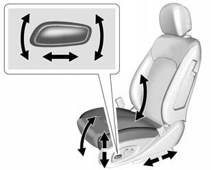 Height Adjustment Power Seat Adjustment Seats and Restraints 53 Some vehicles are equipped with a feature that activates a vibration in the driver seat to help the driver avoid crashes.