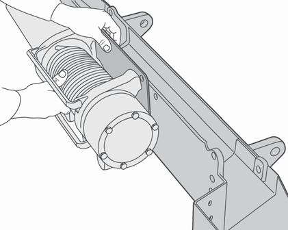 Slide the Rod through the fl anges and the Roller. Install a Hex Bolt and a Washer in each end of the Rod to secure it to the fl anges.