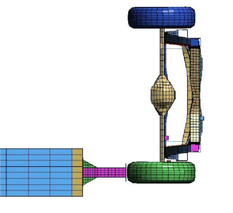 Accelerometers were placed in the finite element model at similar locations to the accelerometer locations in the test.
