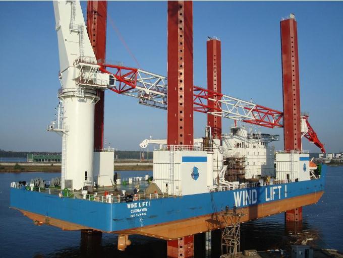 Ocean Jack-up Vessel BARD Wind Lift 1 in Europe Length hull 93.0 m Breadth hull 36.0 m Depth hull 7.4 m Displacement >20,000 t Max water Depth 45.