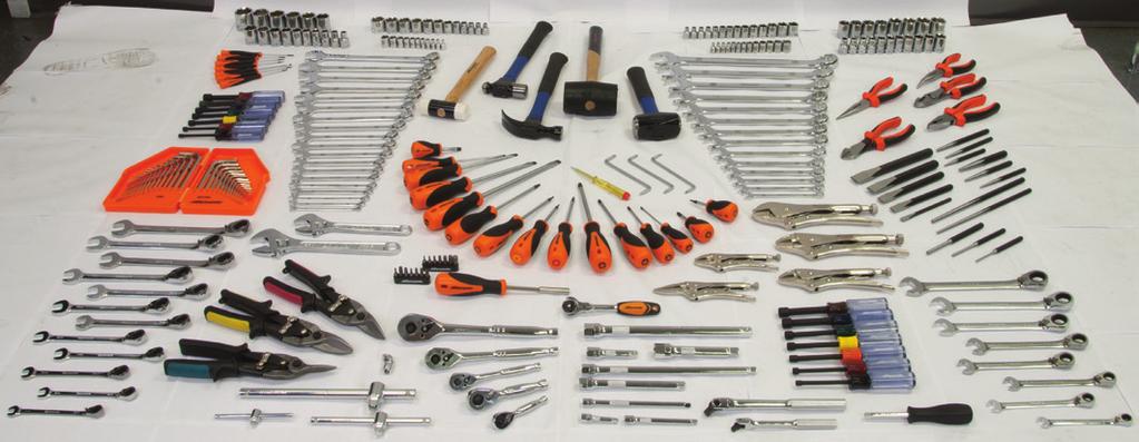 99 Sockets and accessories: 1/4", 3/8", & 1/2" Drive, Regular & Deep, 6 point, SAE & metric; Wrenches: SAE & metric combination and ratcheting wrenches; Hammers: mallet, claw, ball pein, club & soft