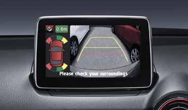 Graphic appears beside rear camera image o the 7-ich display, boostig coveiece ad safety. (Maxx ad above.