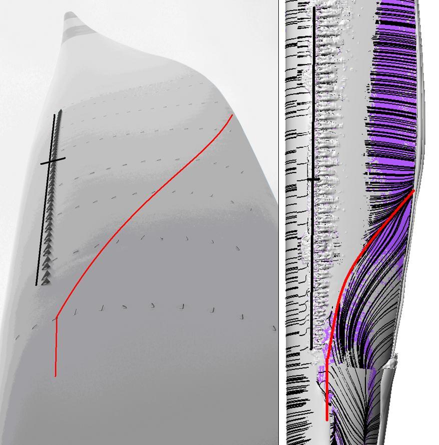 ROTOR BLADES MADE BY NORDEX Verification of the Blade Design Measurement at prototype blade 3D-CFD- Calculation Calculated position of the separation line is consistent with measurements (Picture on