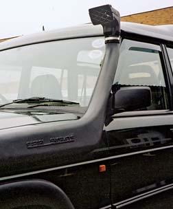 Range Rover Classic. Manufactured in Fibreglass. Pipework from the air filter to the snorkel is not included.