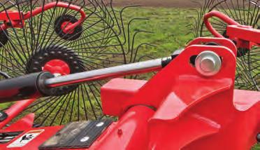 You can also rake at a steeper angle in heavier crops and maintain a narrow width or rake at a flatter angle in thinner crops