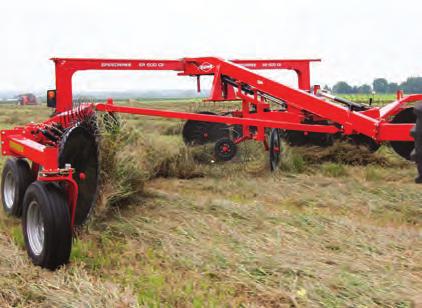 indd Spread 7 of 10 - Pages(36, 37) HIGH-CAPACITY CROP HANDLING COMPACT, HIGHLY MANEUVERABLE DESIGN EASY WINDROW WIDTH ADJUSTMENT Crop-driven wheels allow for higher raking speeds with no need to
