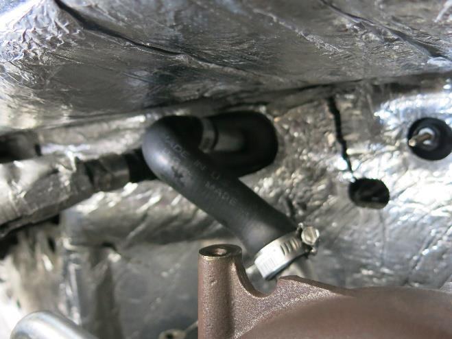 2015 and newer trucks you must remove the plastic clip on the heater core fitting for the new hose to fit over, shown on right hand picture below. 19.