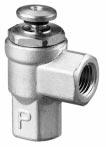 utton Operated 2 & 3-Way Normally Closed - 1/4" Ports pplication Normally-closed poppet valve operates at the press of a button and may be installed in a pipe line or used as a portable blow gun