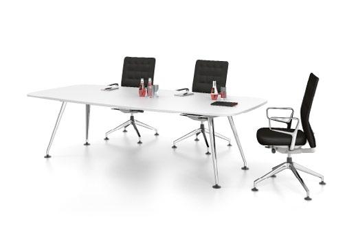 Boat-shaped conference table, 200 x 100 cm, seats