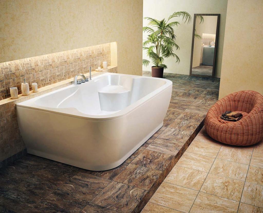 Grande Dimensions: 190x120 cm Water capacity: 396 l bathtub bathtub with panels Grande is big enough for comfort bathing for two