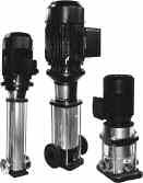 Vertical multistage centrifugal electric pumps available in various versions: cast iron (G), AISI 304 stainless steel (), AISI 316 stainless steel (L).