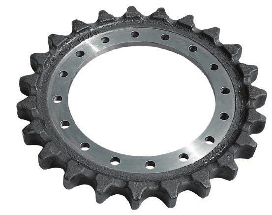 > > The special rubber compound guarantees maximum traction. > > including bolts and nuts Sprockets for crawler track Machine type Model Series range Part No.