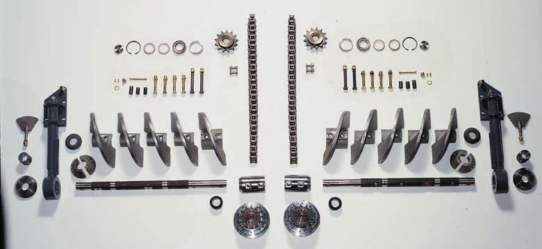 Parts package includes auger shafts, auger blades, auger bearings, driving chains and chain wheels. Service packages for augers Machine type Model Series range Part No.