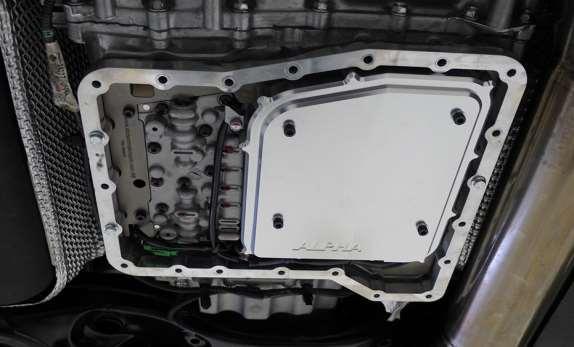 15. Install factory transmission oil pan