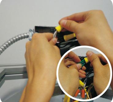 described) Step 1: Plug the yellow connector of new LED engine to the