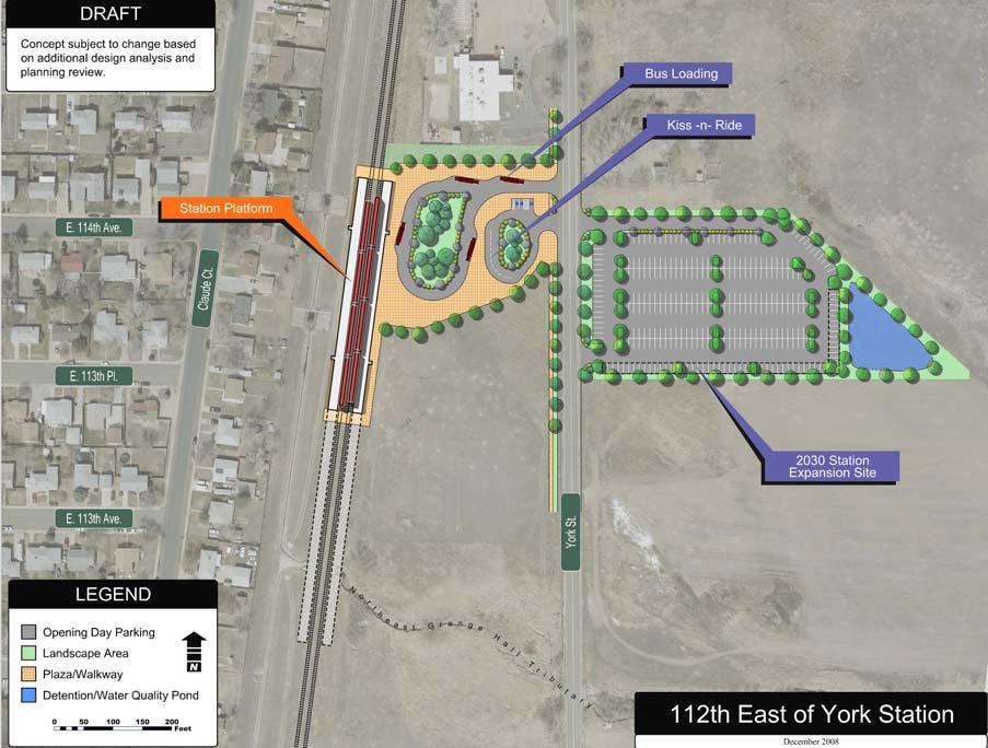 112 th Avenue Station Parking East of York Street Concept Acreage of station footprint: 5.
