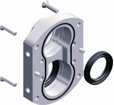 O-ring sealed gearbox cover Precisepositioningofbackmountedbearings Easy,preciseassemblyofrearbearings Quickaccesstogearboxgivingeasyserviceand maintenance Maximum