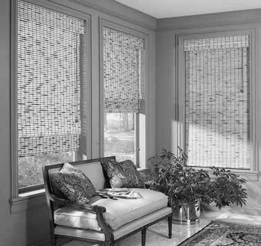 WOVEN WOOD SHADES Product Characteristics Woven Wood Shades are available in traditional roman style and folding panel.