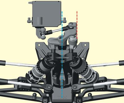 When the steering link is installed in the Jato, the edge of the left bellcrank (servo saver arm) should be parallel to the centerline of the vehicle (see illustration).