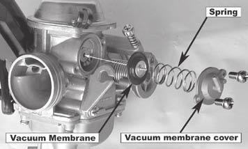 Remove the bolt, and remove the vacuum membrane cover, the spring, and the vacuum membrane.