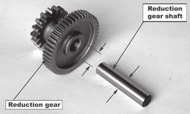 REDUCTION MECHANISM The picture shows the structure of the reduction mechanism. 1. Starter reduction gear 5. Flange starting clutch 2. Starter reduction gear shaft 6. Starting clutch roller spring 3.