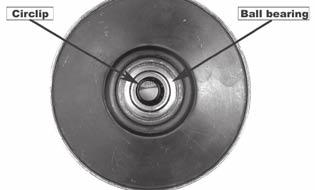Remove the needle bearing from the driven plate. The removed bearing cannot be reused.
