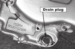 If that is the case, use lighter viscosity oil, such as 75 weight or equivalent motorcycle transmission fluid. To check level, remove level screw on the left rear engine case.