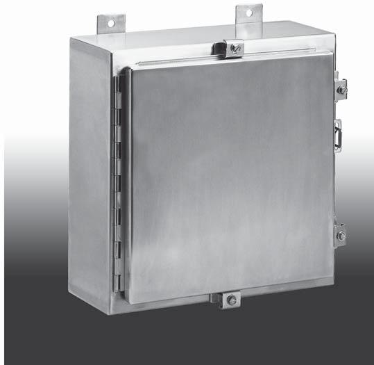 Continuous Hinge Single Door Clamped Cover Enclosures N4X Series Enclosures Continuously welded