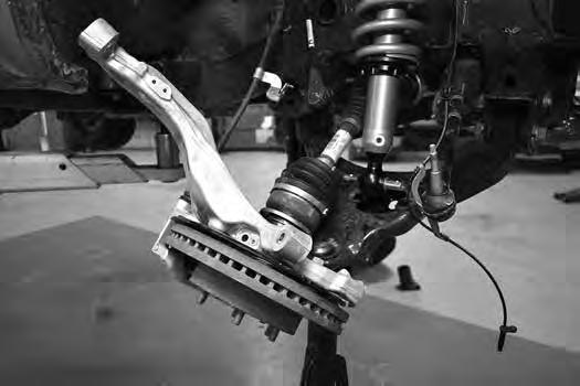Leave the lower control arm bolts tight to aid in keeping the knuckle assembly from failling.