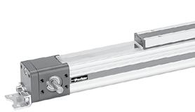 Refer to PowerSlide section, page xx for complete specifications Standard Clevis mounted carriage provides tolerance and parallelism compensation to drive external linear guides Inversion mounted
