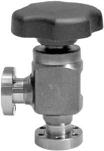 UHV All-Metal Right-Angle Valves The all-metal right-angle valves are of a fully welded design. The valve disk may be exchanged through the side flange.
