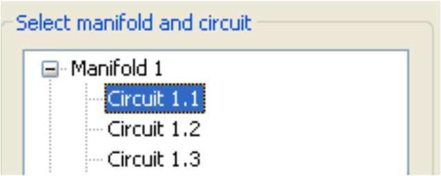 Depending on the situation, some of the selections may be disabled. Circuit named Circuit1.