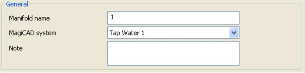 dialog appears when adding a new tap water manifold (Tap water