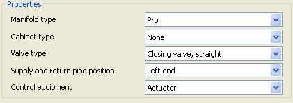 In the General area of the dialog you can set Manifold name MagiCAD system Note additional information In the Properties area of