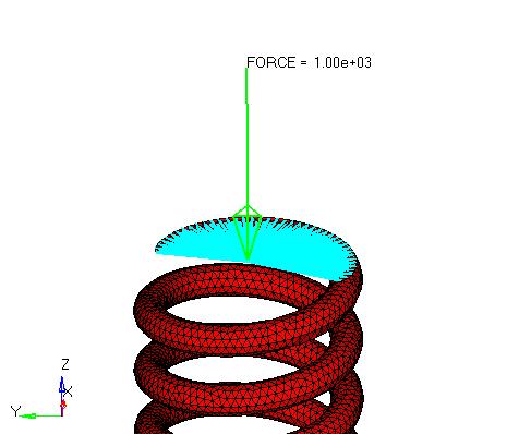 To mesh this component the suspension spring is first meshed in 2d and then converted to 3d. For meshing the following steps are carried out. 4.3.1.