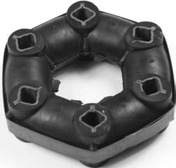 The product accoodates large angular & axial movements & reduces torsional vibration Applications Include: include Construction & Off Road Vehicles, Military vehicles, Automotive.