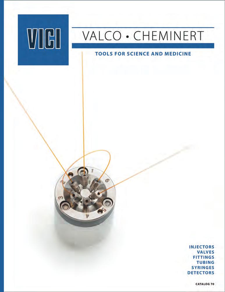 general reference Valco valves Cheminert valves Actuators Valco fittings Cheminert fittings Tubing Flow, pressure, and