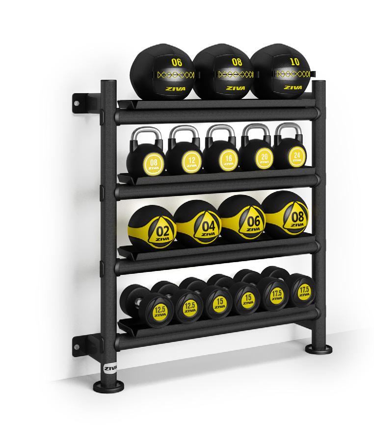 SL 8 PAIR WALL-MOUNTED DUMBBELL RACK Width:142.0 cm Height: 146.