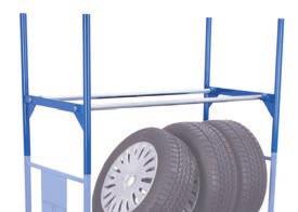 Accessories for Tyre rack and tyre trolley Shelf for tyre rack and tyre trolley Welded steel construction; Galvanised connecting tubes; Boltmounted; Suitable for wheel diameters of 540-820 mm;