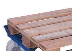 Handling of pallet Steel-frame dollies for pallets Welded steel construction; Suitable for Euro pallets