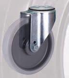 brake Two swivel and two fixed castors - commonest