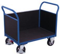 Heavy-duty trolleys Heavy-duty trolleys Modular system; Base structure with innovative frame section; Load surface, end and side walls of waterproof bonded plywood, surface finish screen printed,
