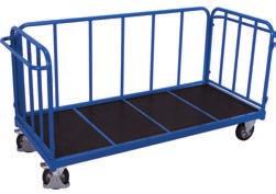 mm; Clear depth between the stanchions: 615 mm; 2 material recesses; Centre free for loading by crane or stacker truck; Powder-coated RAL 5010 gentian blue; Permanent surface protection; Impact-and