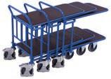 and foot guard; 2 swivel castors with brakes and 2 fixed castors. Hang-on wire basket on page 169 C+C trolley sw-500.