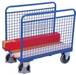 4 tubular side frames; Trolleys powder-coated RAL 5010 gentian blue; Permanent surface protection; Impact- and scratch-resistant; Grey