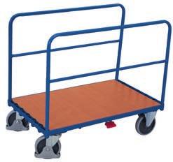 Tubular-support trolley/ Sheet-material trolley and Sheet-material stand Tubular-support trolley Modular system; Base structure with innovative frame section; Load surface of wood-based board,