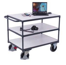 ESD table trolley with 2 load surfaces sw-500.557 975 525 1010 835 490 29,5 250 125 x 32 sw-600.